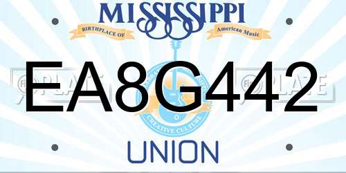 EA8G442 Mississippi License Plate