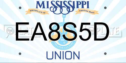 EA8S5D Mississippi License Plate