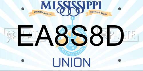 EA8S8D Mississippi License Plate