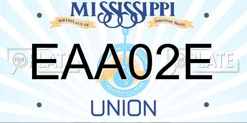 EAA02E Mississippi License Plate