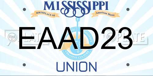 EAAD23 Mississippi License Plate