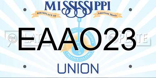 EAAO23 Mississippi License Plate