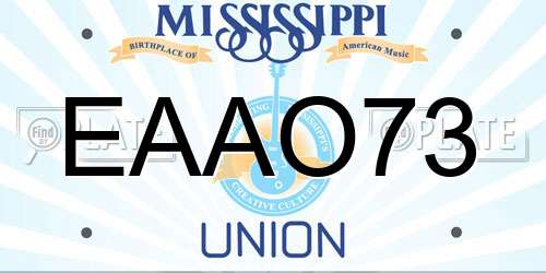 EAAO73 Mississippi License Plate