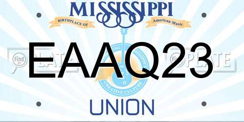 EAAQ23 Mississippi License Plate