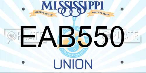 EAB550 Mississippi License Plate