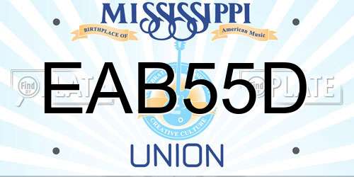 EAB55D Mississippi License Plate