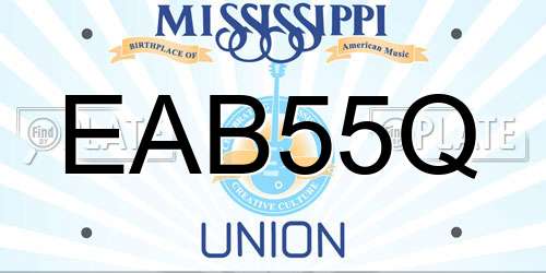EAB55Q Mississippi License Plate