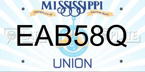 EAB58Q Mississippi License Plate