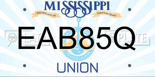 EAB85Q Mississippi License Plate
