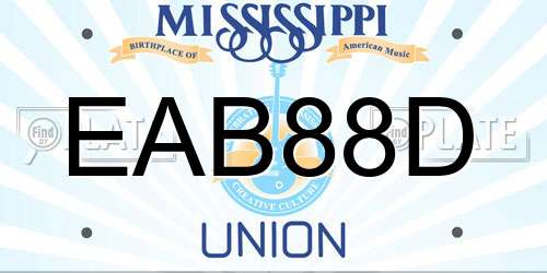 EAB88D Mississippi License Plate
