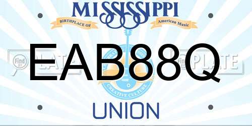EAB88Q Mississippi License Plate