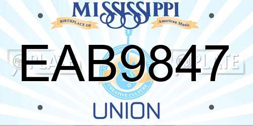 EAB9847 Mississippi License Plate