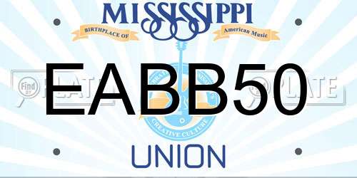 EABB50 Mississippi License Plate