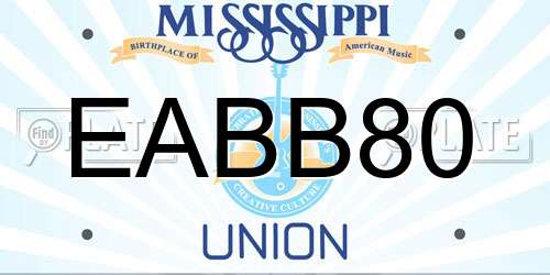 EABB80 Mississippi License Plate
