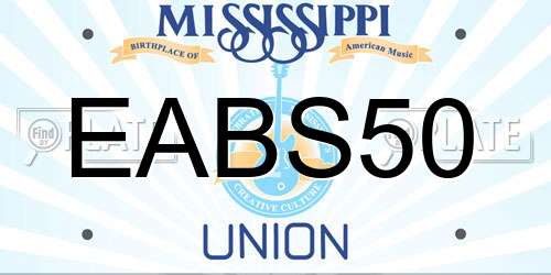 EABS50 Mississippi License Plate