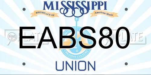 EABS80 Mississippi License Plate