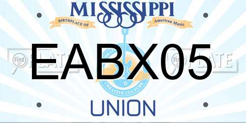 EABX05 Mississippi License Plate