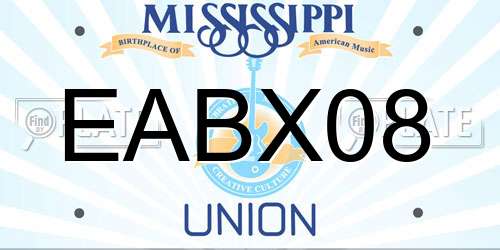 EABX08 Mississippi License Plate