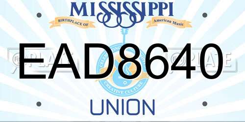 EAD8640 Mississippi License Plate