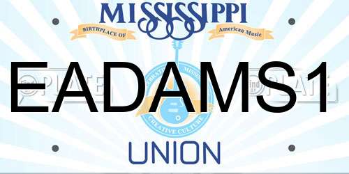 EADAMS1 Mississippi License Plate
