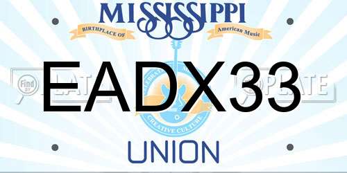 EADX33 Mississippi License Plate
