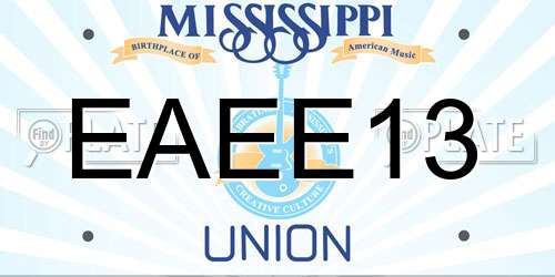EAEE13 Mississippi License Plate