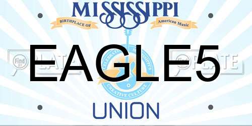 EAGLE5 Mississippi License Plate