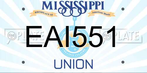 EAI551 Mississippi License Plate