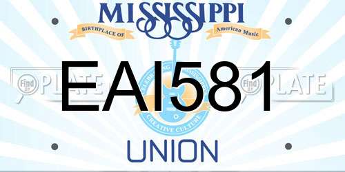 EAI581 Mississippi License Plate