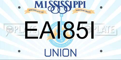 EAI85I Mississippi License Plate