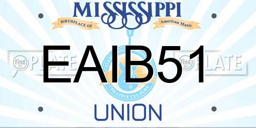 EAIB51 Mississippi License Plate