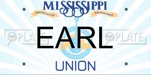 EARL Mississippi License Plate