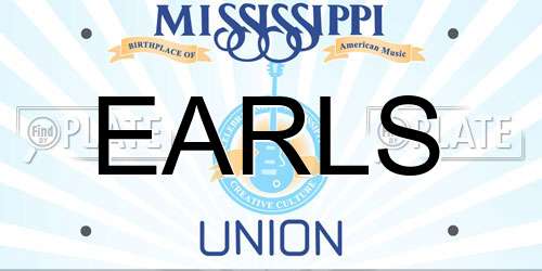 EARLS Mississippi License Plate