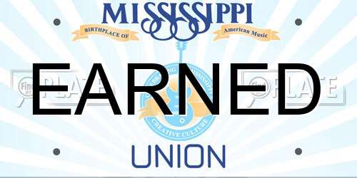 EARNED Mississippi License Plate