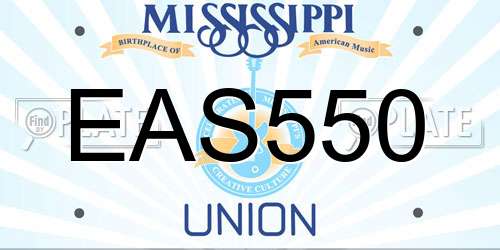 EAS550 Mississippi License Plate
