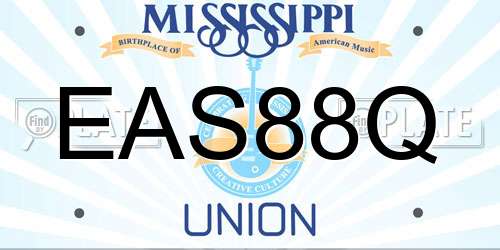 EAS88Q Mississippi License Plate