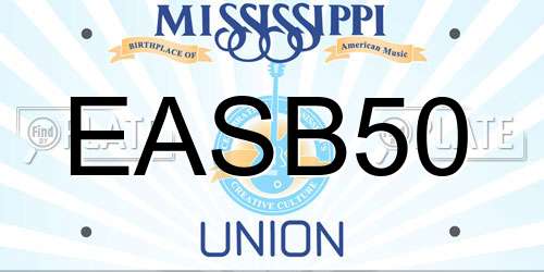 EASB50 Mississippi License Plate