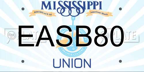 EASB80 Mississippi License Plate
