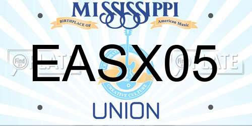 EASX05 Mississippi License Plate