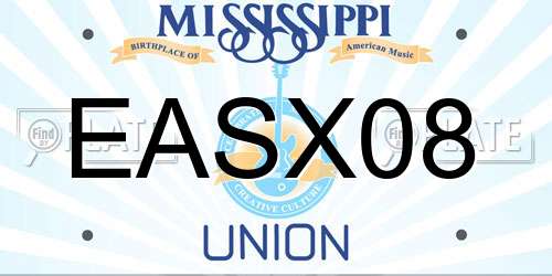 EASX08 Mississippi License Plate