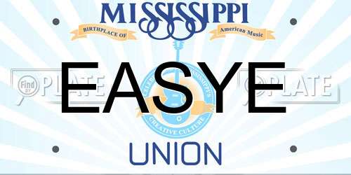 EASYE Mississippi License Plate