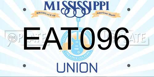 EAT096 Mississippi License Plate