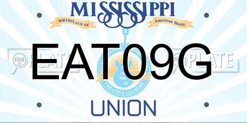 EAT09G Mississippi License Plate