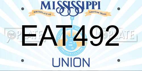 EAT492 Mississippi License Plate