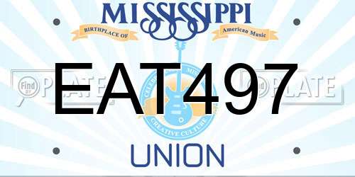 EAT497 Mississippi License Plate
