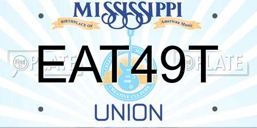 EAT49T Mississippi License Plate