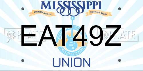 EAT49Z Mississippi License Plate