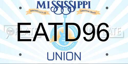 EATD96 Mississippi License Plate