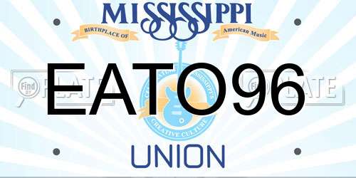 EATO96 Mississippi License Plate