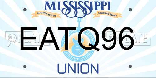 EATQ96 Mississippi License Plate
